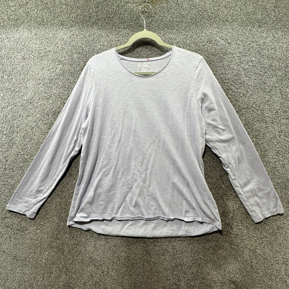 LL‎ Bean T-Shirt Top Women Large Gray Organic Cotton Crewneck Casual Basic